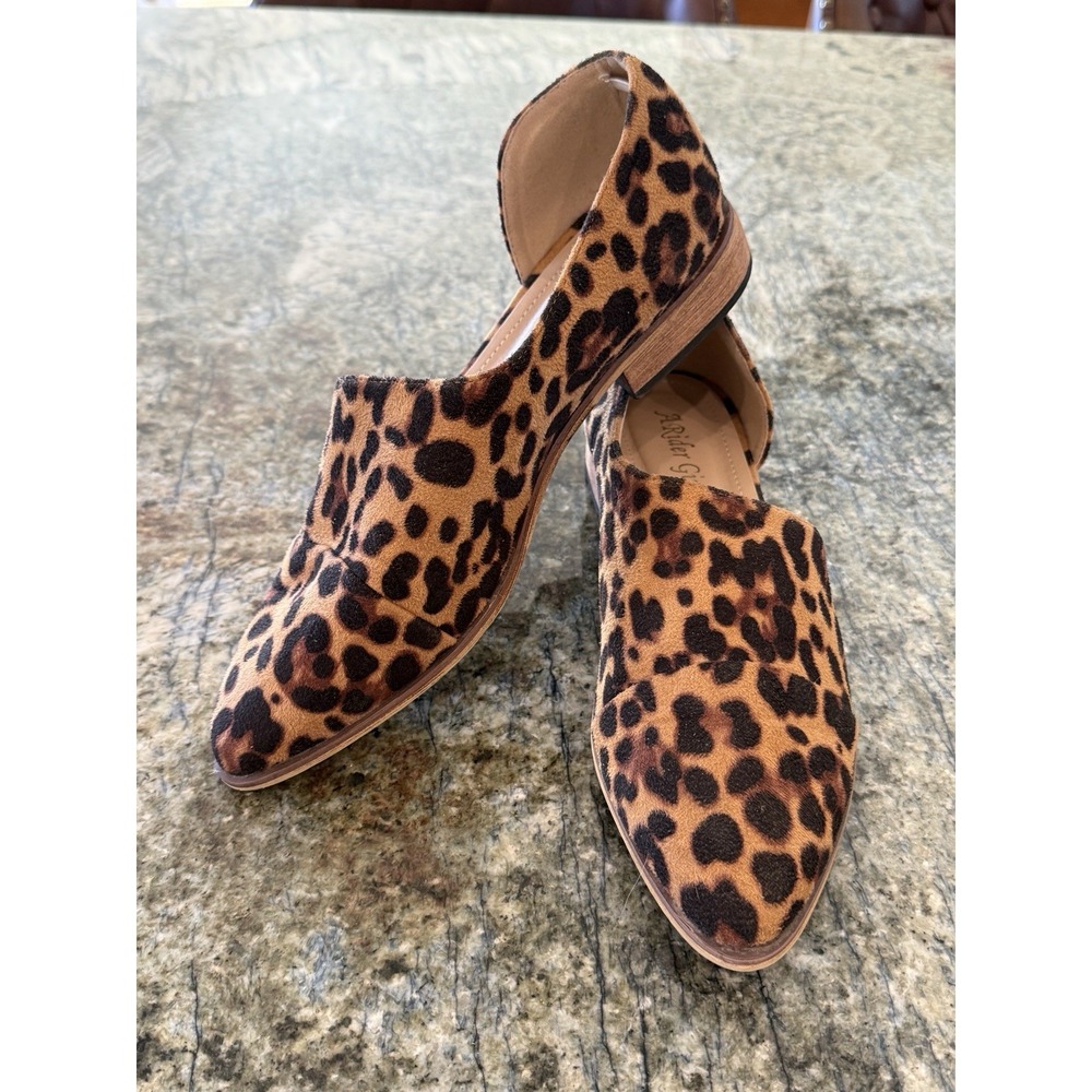 Arider Girl Leopard Print Ankle Booties Sz 10 Chic Western Style Shoes Pull-On